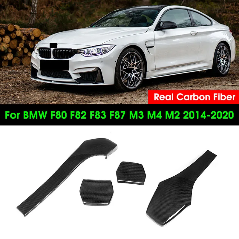 For BMW F80 M3 F82 F83 M4 Sedan Coupe Convertible 2014 - 2020 Real Dry Carbon Fiber Seat Back Covers Car Inner Trims Accessories