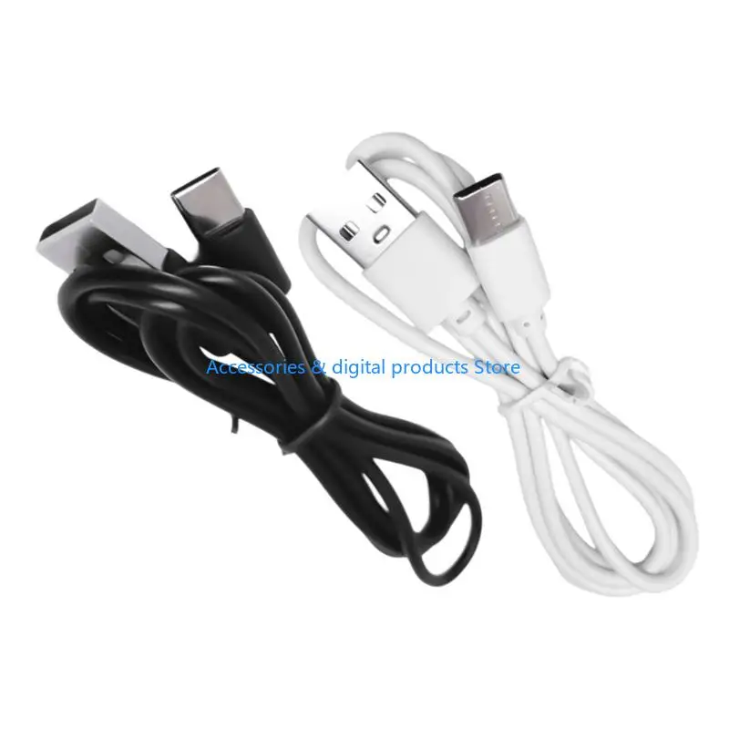 77JD 2Pcs Fast Speed Data Sync Wire 1A Charging USB to Type C Cable Power Cord Line for Smartphones and Tablets 100cm