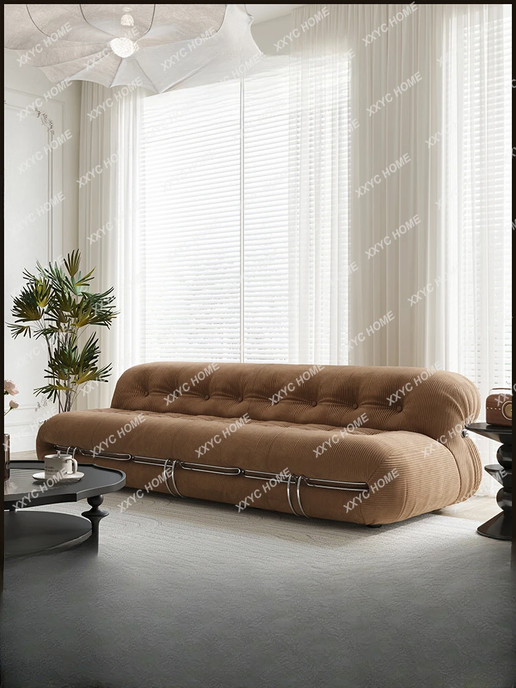 Retro Steel Tooth Sofa Style Hippo Living Room Sofa Corduroy