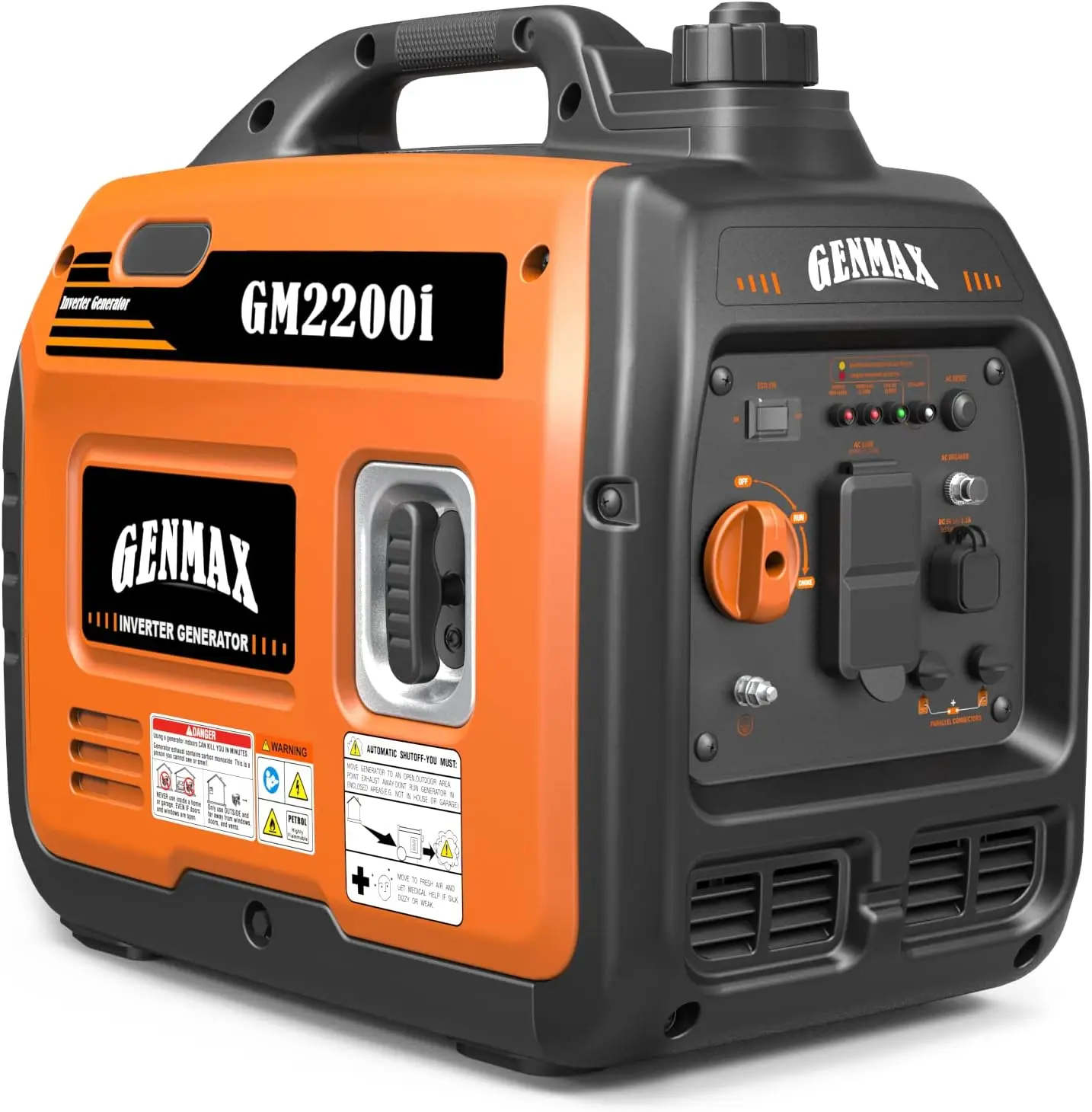 

Portable Generator 2200W Ultra-Quiet Gas Engine, EPA Compliant, Eco-Mode Feature for Backup Home Use & Camping (GM2200i)