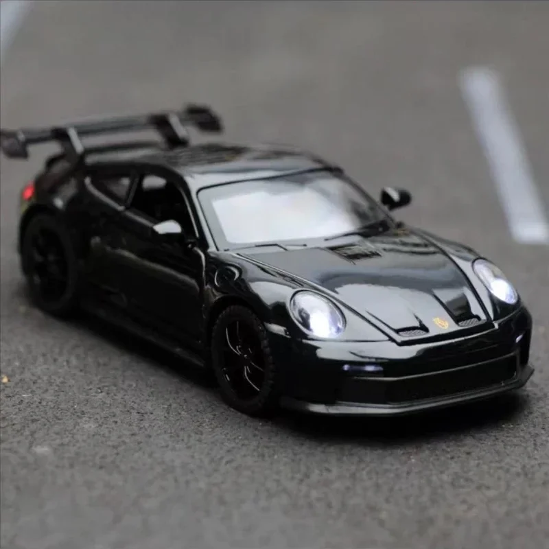 1:32 Porsche 911 GT3 High Simulation Diecast Metal Alloy Model samochodu Sound Light Pull Back Collection Kids Toy Gifts F582