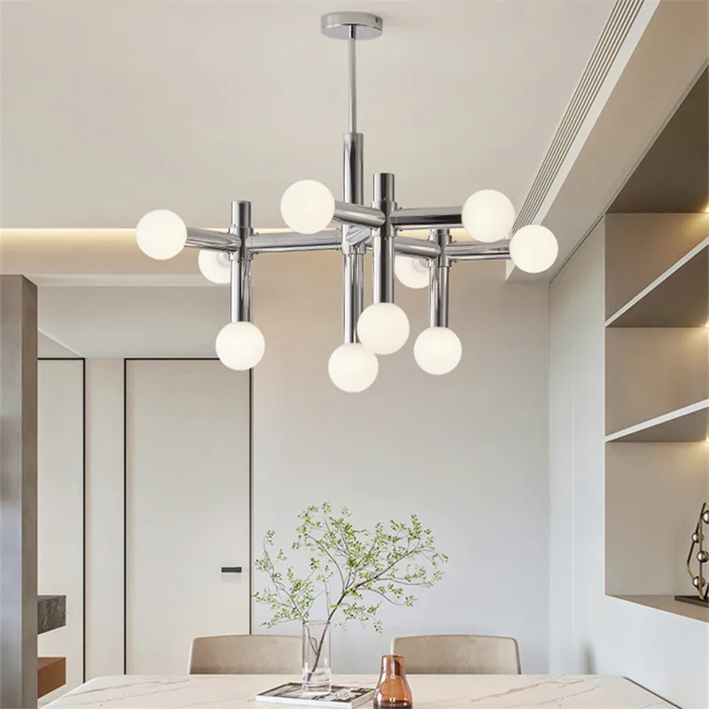 Tubular Antique chandeliers  Bauhaus sliver geometric ball light Italian workshop replica bedroom living room luxury lamps