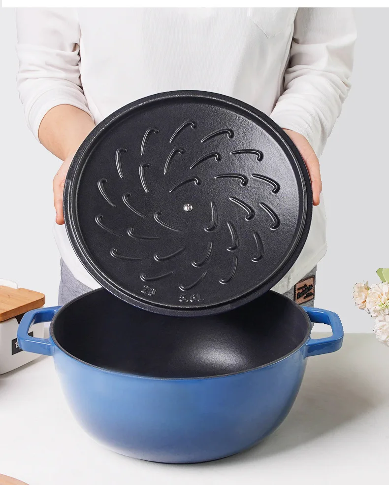 

‌Enameled Cast Iron Cookware Set - Dutch Oven for Braising, Stewing & Slow Cooking, Induction Compatible, Stovetop & Gas Hob Use