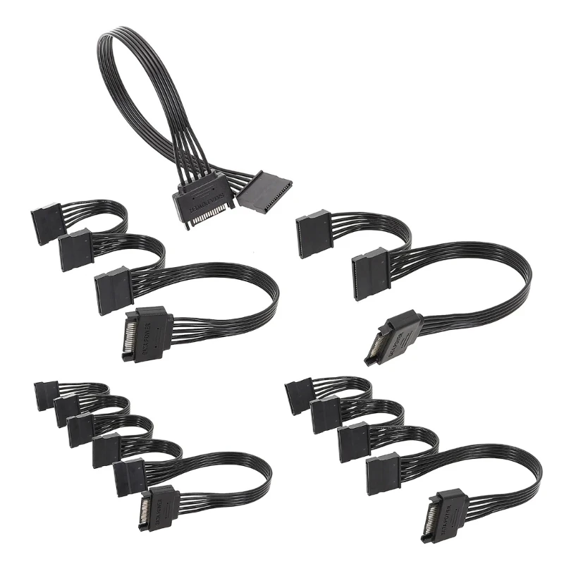 

15PIN Cable Male Female Extension 15pin Splitter Cord for Additional Power Supply Dropship