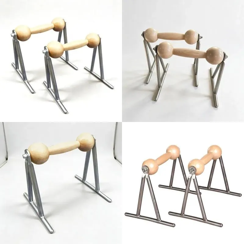 Pilates Classic Wooden Grip Push Up Stand Carbon Steel Frame Fitness Training Equipment for Studio Home Gym Workout