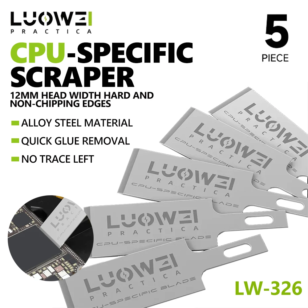 

LUOWEI LW-326 CPU-specific Scraper 5PCS for Repairing Mobile Phone Motherboard Chip CPU Components Removing Glue Cutting Tool