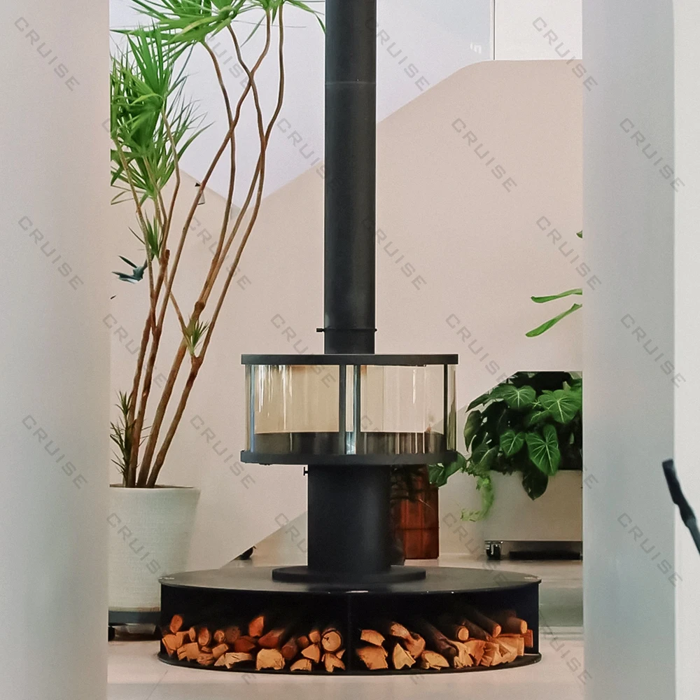 CRUISE Natural    Heating, Propane-fired Decorative Winter Wood-burning Enclosed Metal Freestanding Circular Fireplace