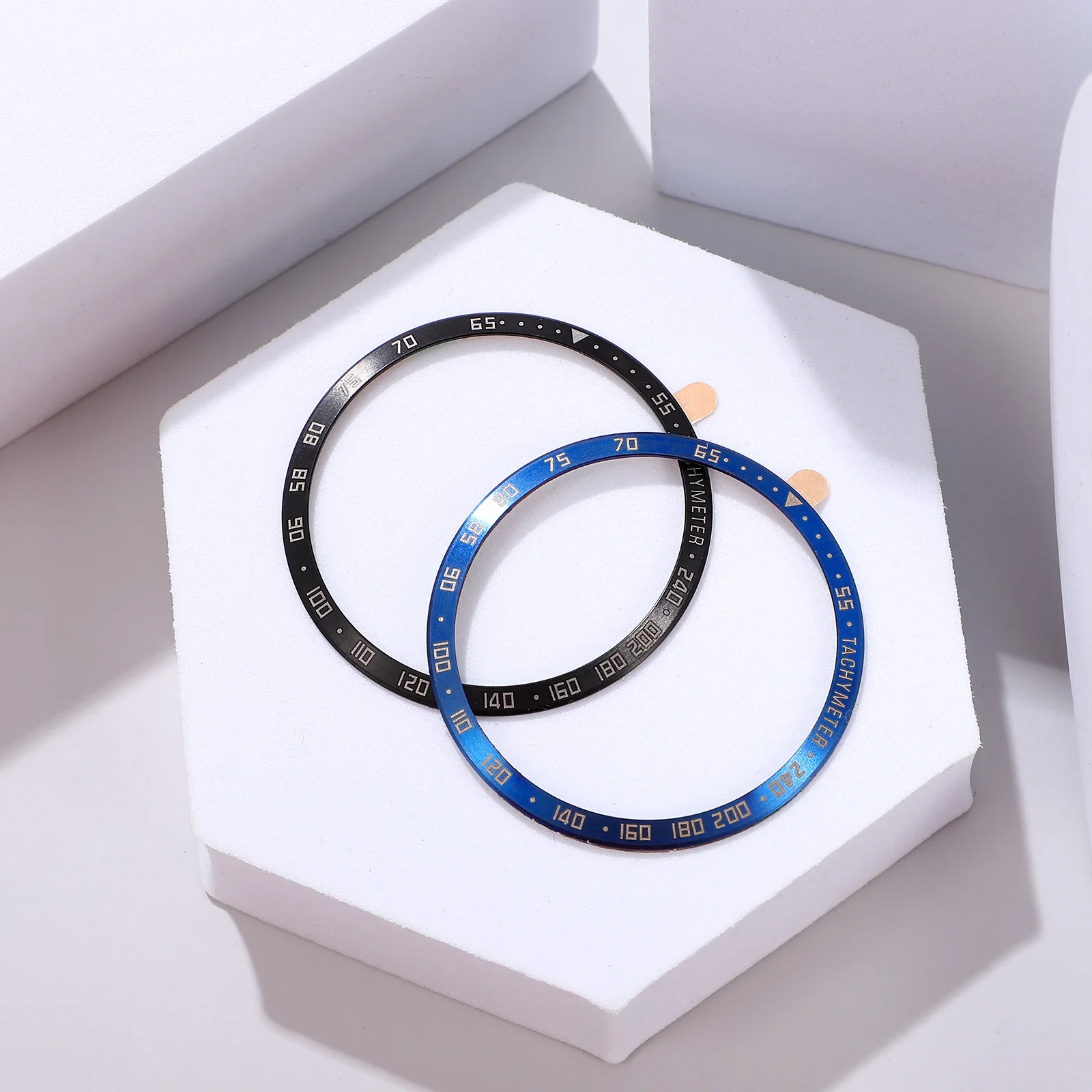 

2Pcs Watch Bezels Stainless Steel Anti Scratch Stylish Replacement Cover for Smartwatch Wristwatch Accessories Bezel Rings