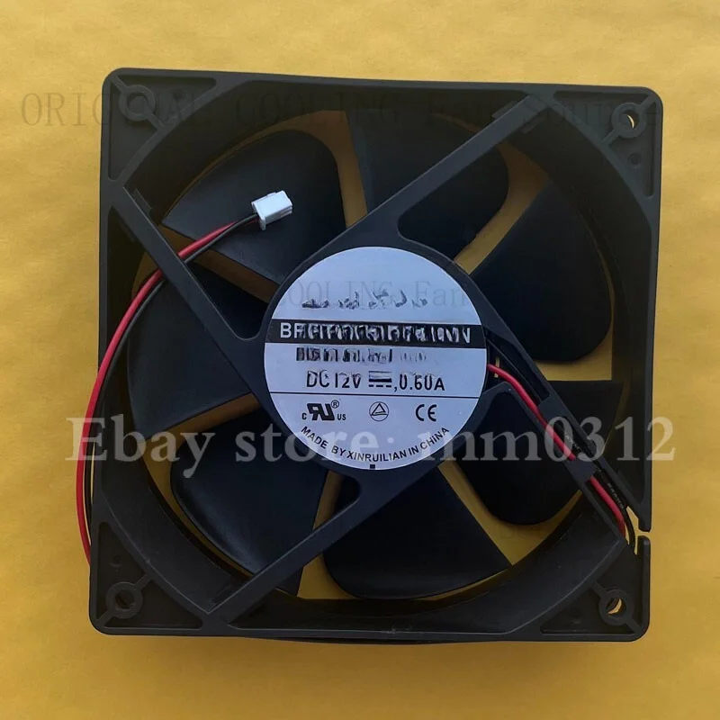 R+  1PCS RDH1232B 12032 12V 0.60A 12CM 2-Wire Dual Ball Cooling Fan