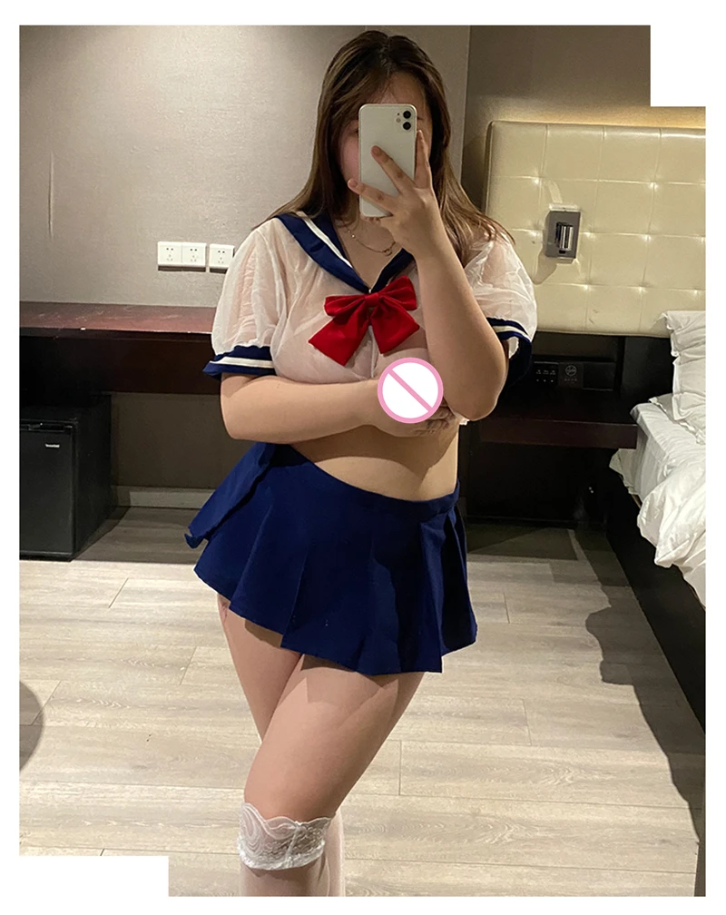 Plus Size Maid Dress Cosplay Costume Sexy Lingerie Women Servant Schoolgirl Uniform Babydoll JK Dress Erotic Role Play Lingerie