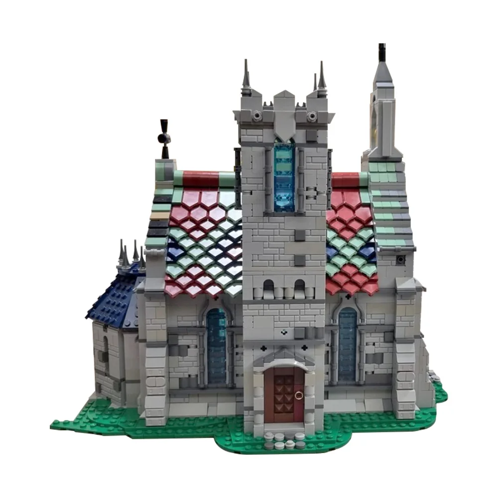 MOC Die Alte Kirche Ziegel Modell Mittelalterliche Alte Kirche Haus Architektur Bausteine Montage Spielzeug Kinder Geburtstag Geschenke