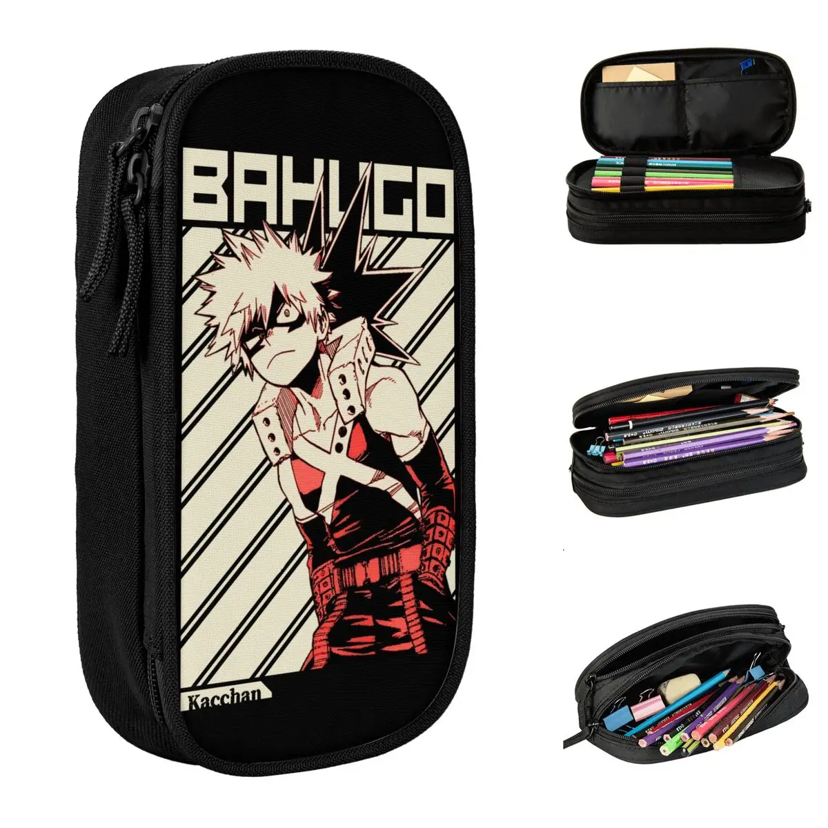 Katsuki Bakugo Bakugou Pencil Cases My Hero Academia Pen Holder Pencil Bags Big Capacity Students School Cosmetic Pencil Pouch