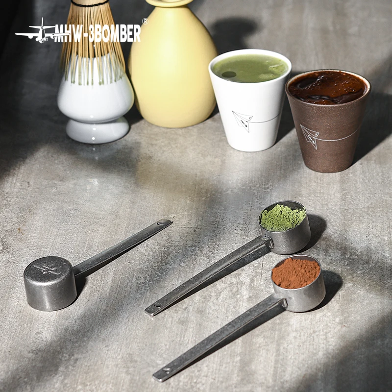 Stainless Steel Coffee Bean Measuring Spoon Espresso Powder Spoons Delicate Coffee Scoop Chic Cafe Bar Kitchen Accessories