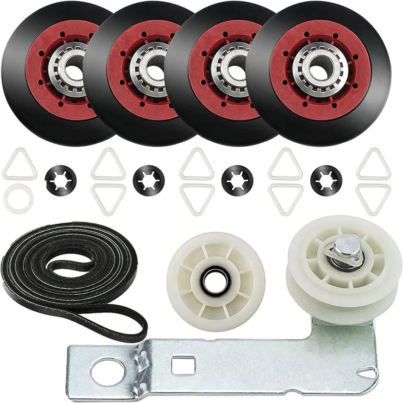 4392067 Dryer Repair Kit And W10837240 Dryer Idler Pulley Kit Include WPW10314173 Rollers & 661570V Belt & 279640 Pulley