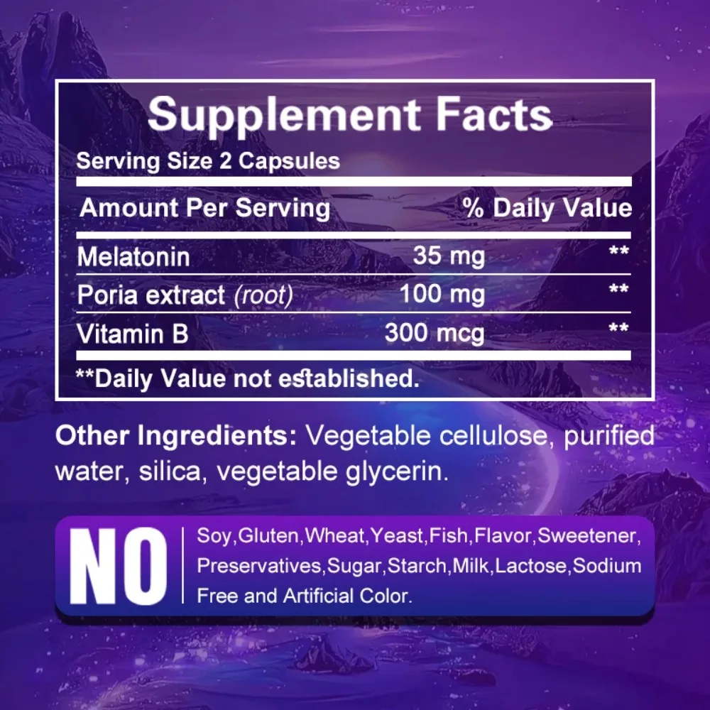 Melatonin Capsules - Sleep Dietary Supplement, To Promote Sleep Quality, Help Deep Sleep