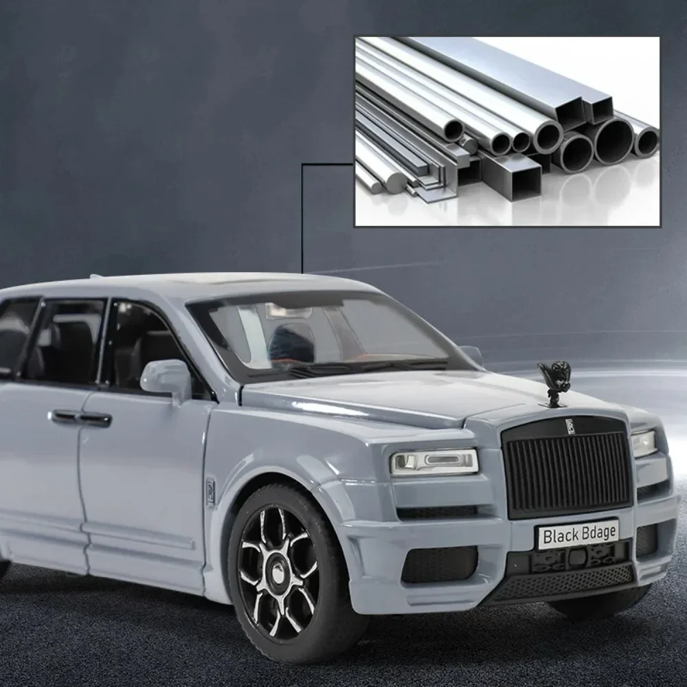 1/32 Car Toy Model Rolls Royce Cullinan SUV Alloy Travel Trailer Models Simulation Diecast Metal Vehicles Sound Light Child Gift