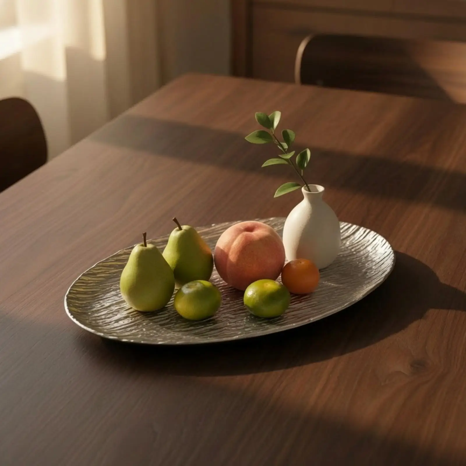Oval Aluminum Tray Silver Embossed Aluminum Tray Food-Safe Mirror Finish for Display Areas, Dining Table