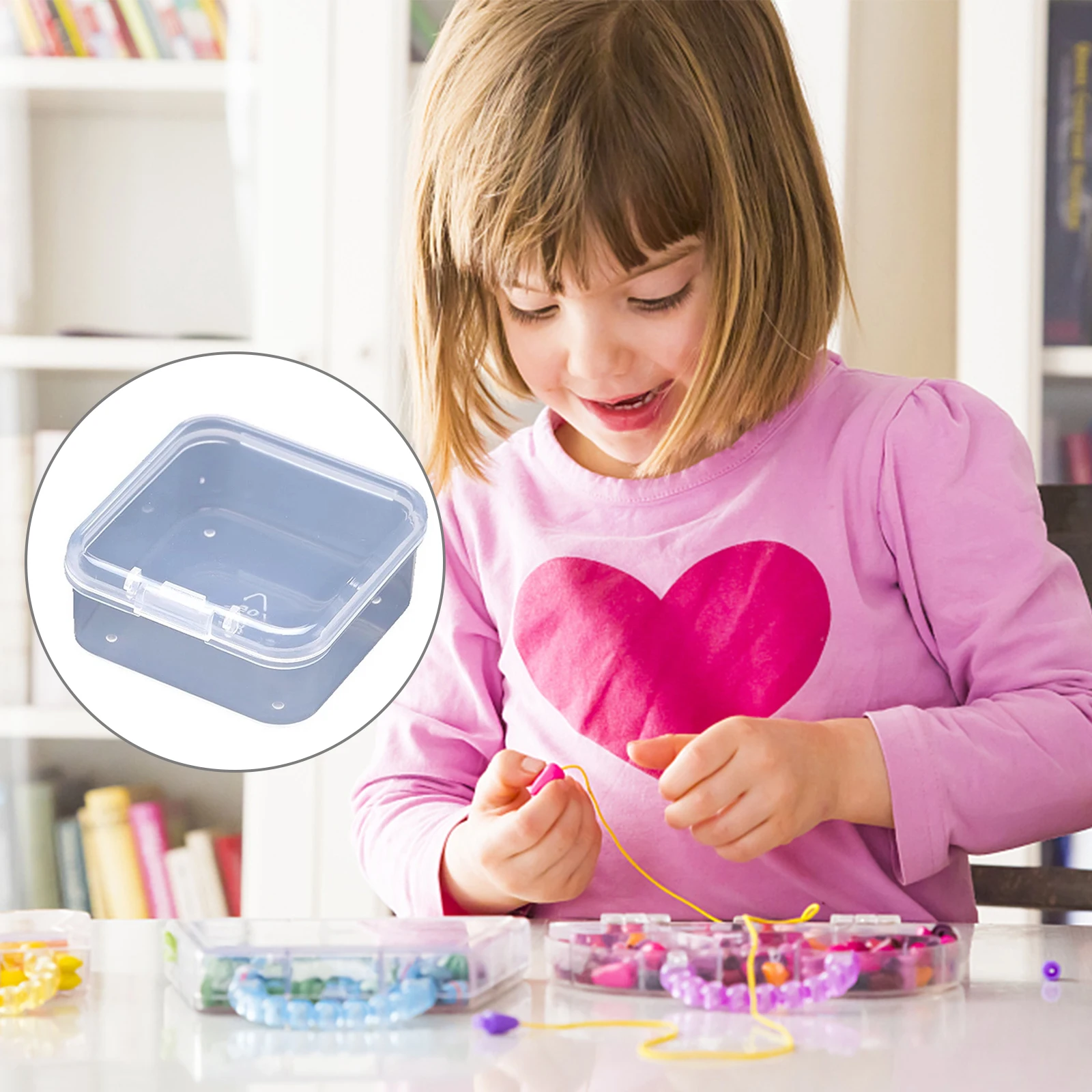 Mini Transparent Square Plastic Box Jewelry Storage Box Container Packaging Box Earrings Ring Beads To Collect Small Items