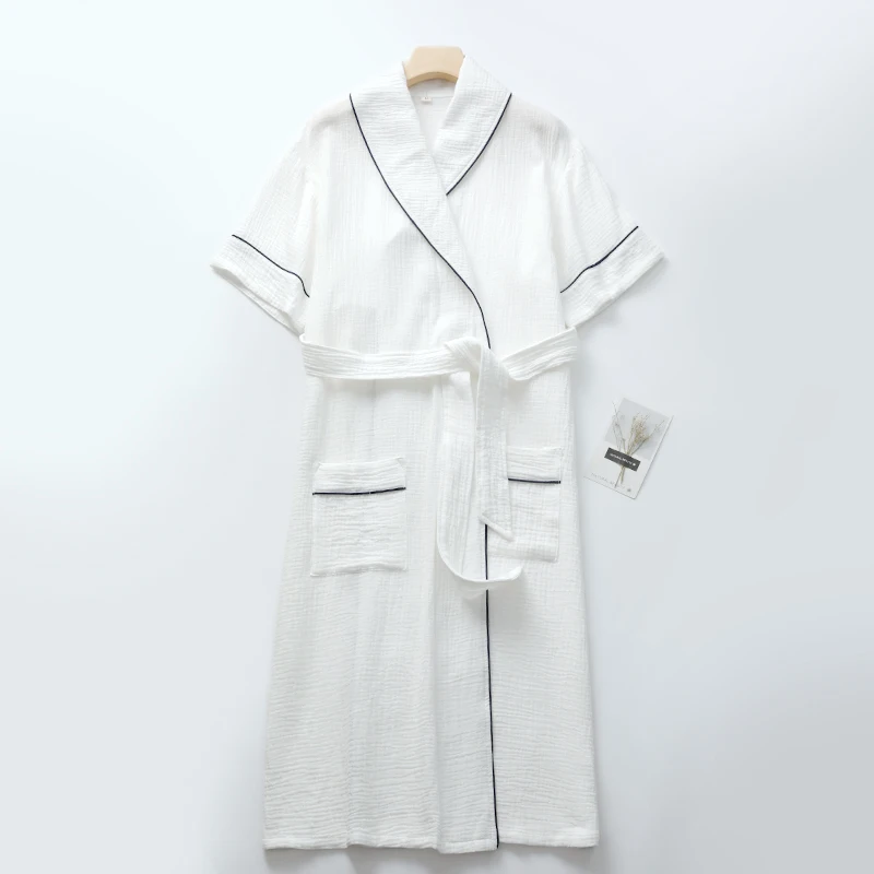 

Женский традиционный халат с короткими рукавами, пижама, халат, длинная ночная рубашка, удобная одежда для сна, домашняя одежда, одежда D0108