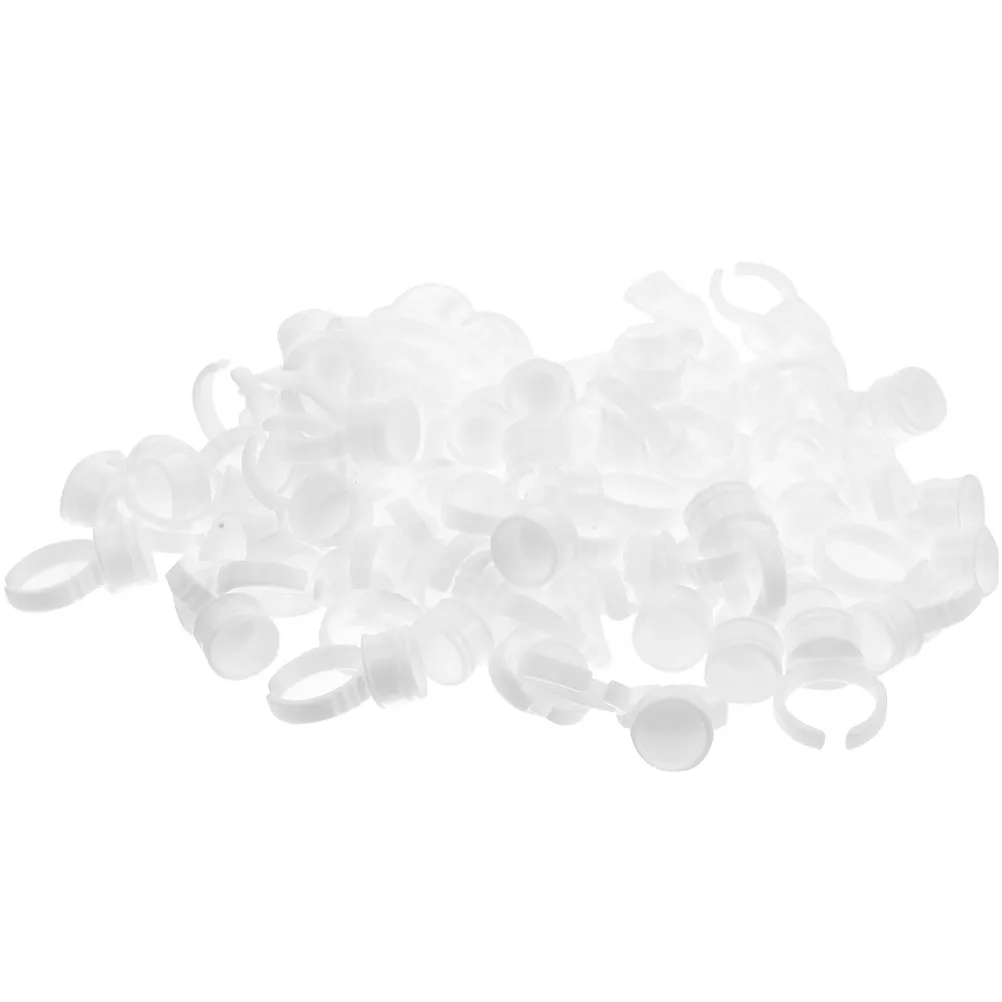 

200 шт. колец-подставок для клея и пигментных чернил для наращивания ресниц, татуажа и макияжа, прочные, удобные, универсальные