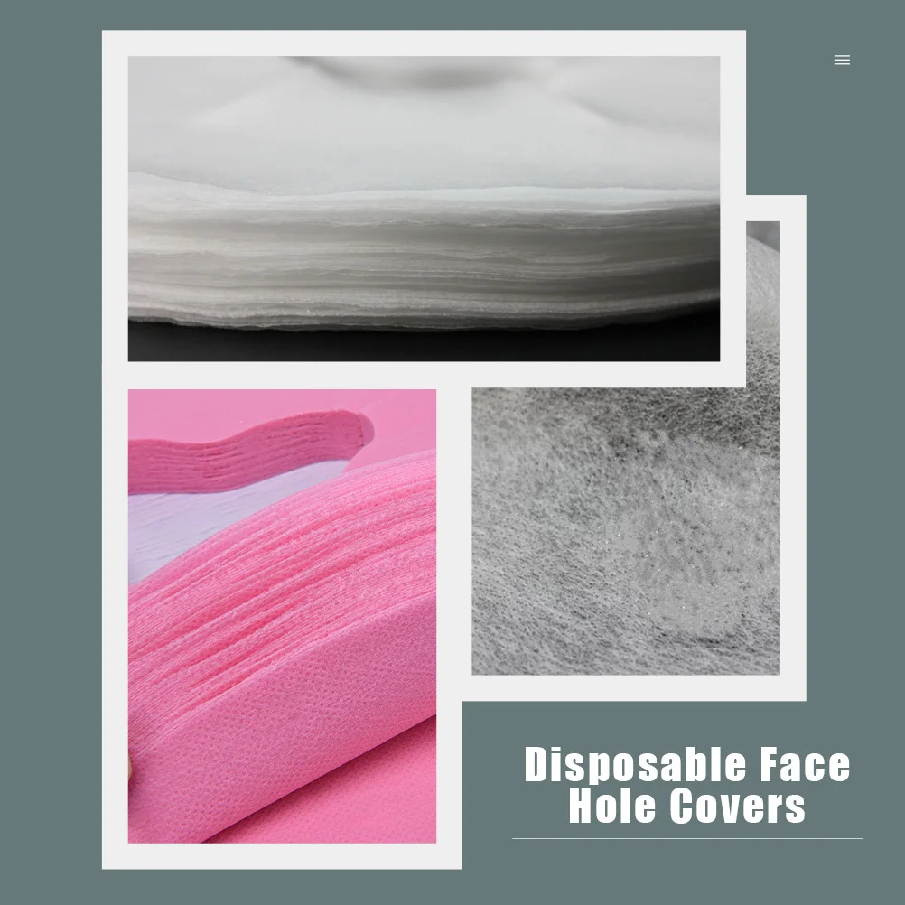 

200Pcs Non-Woven Fabric Face Massage Bed Covers Soft Disposable Skin-Friendly Massage Table Salon Spa Face Hole Pads