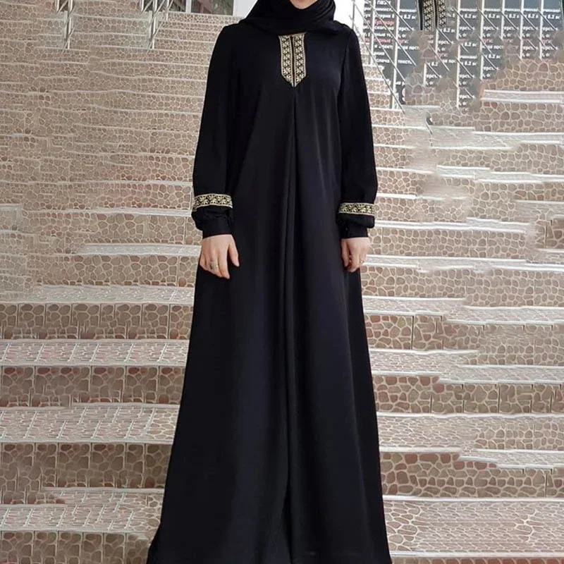 Arab Muslim Abaya Dress Women Modest Kimono Print  Moroccan Kaftan Islam Maxi Dresses Islamic Clothing