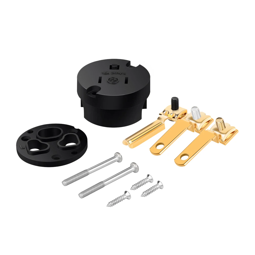 HIFI M102G/F102G 99.998% النحاس النقي 24K لوحة الذهب الولايات المتحدة التيار المتناوب قابس طاقة IEC320 C13 موصل للصوت لتقوم بها بنفسك كابل الطاقة الرئيسي
