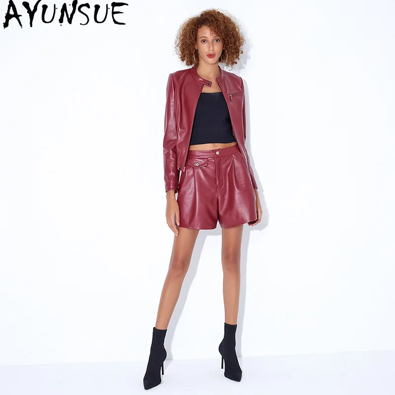 AYUNSUE Genuine Leather Jacket for Woman 2025 Real Sheepskin Womens Motocycle Jackets Spring Autumn Clothes Косуха Женская