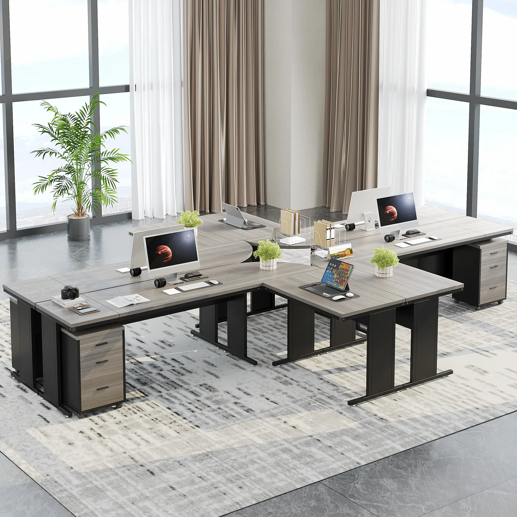 

Tribesigns Office Furniture Solid Wood Office Desks Boss Desk Steady Office Desks