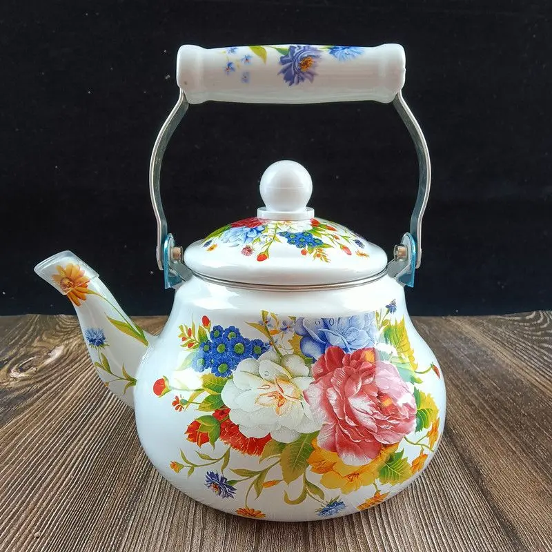 

1.5L Enamel Teapot for Perfectly Boiled Cool Water and Milk Tea - Thickened, Induction Hob and Open-Flame Compatible