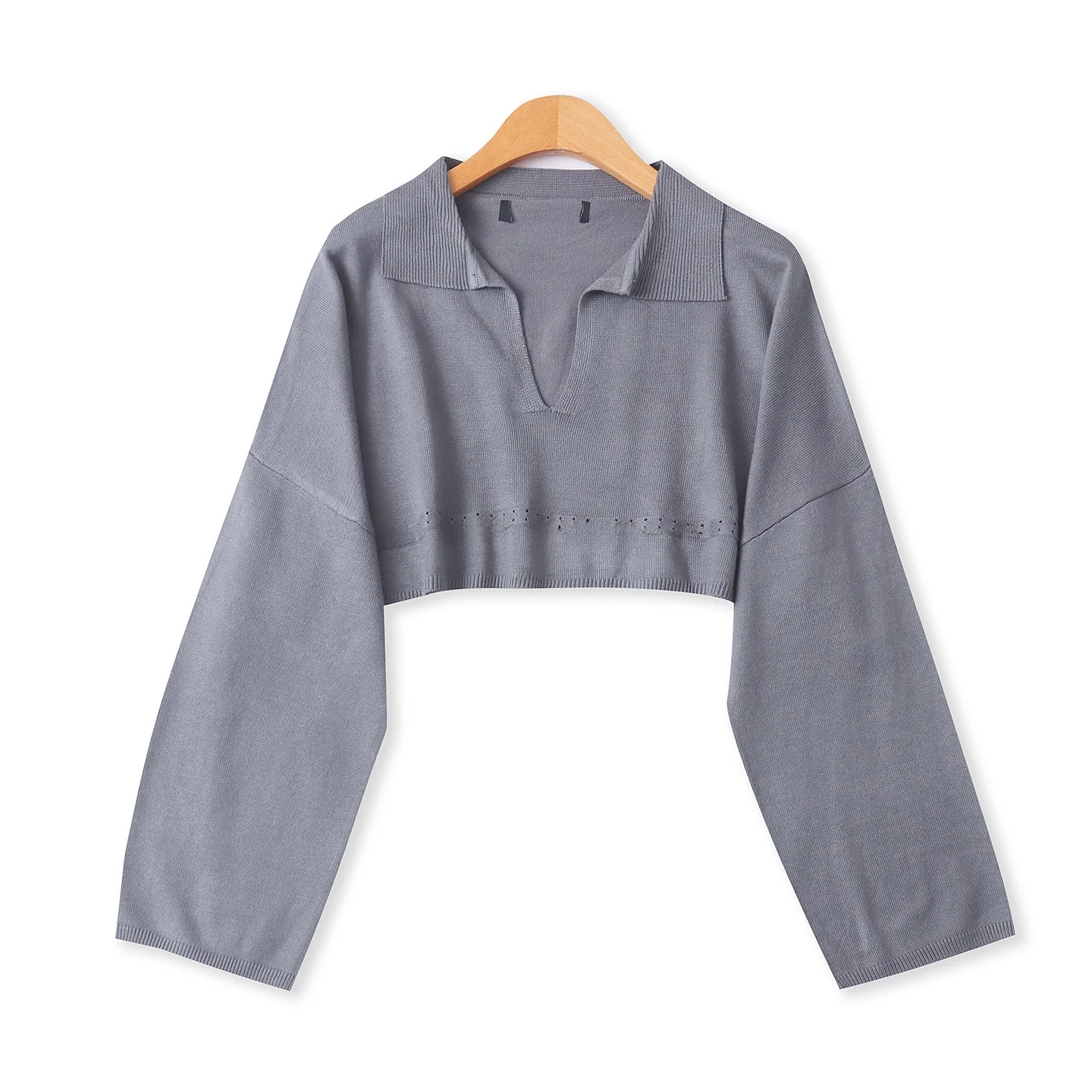 

Spring New Sle ort Knitted Sweater Women's Loose Long Sve Turn-down Collar Can Be Layered Wear Casual Commute Sle