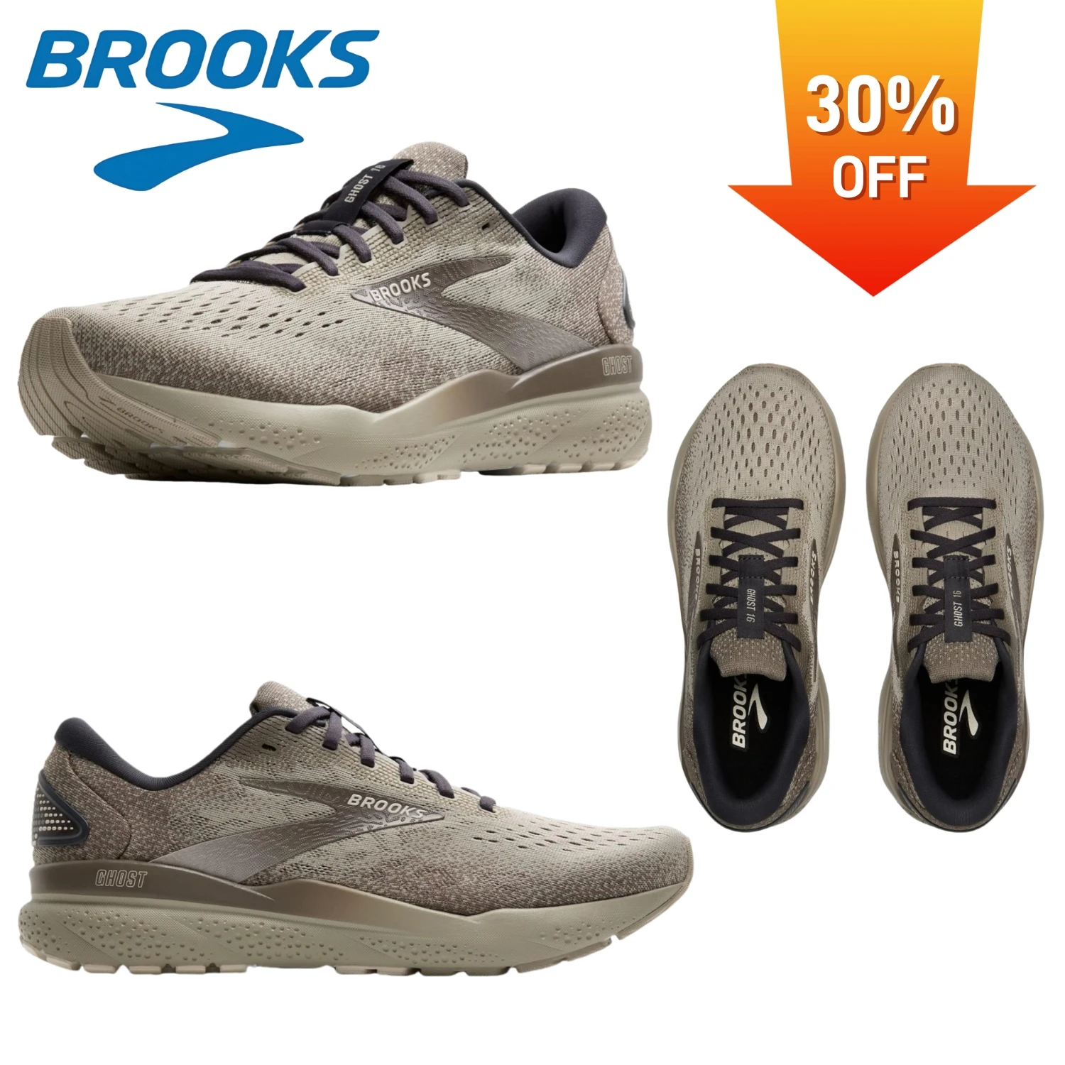 Brooks Men’s Ghost 16 Neutral Running Shoe Delivers A Soft, Plush Ride For Runners Seeking Comfort