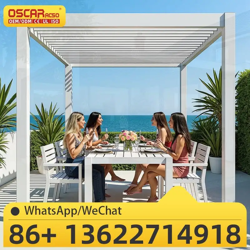 

Outdoor Aluminum Frame Lounger Furniture Patio Gazebo Cover Roof Bracket for Terrace Outdoor Relaxing and Entertaining pergola