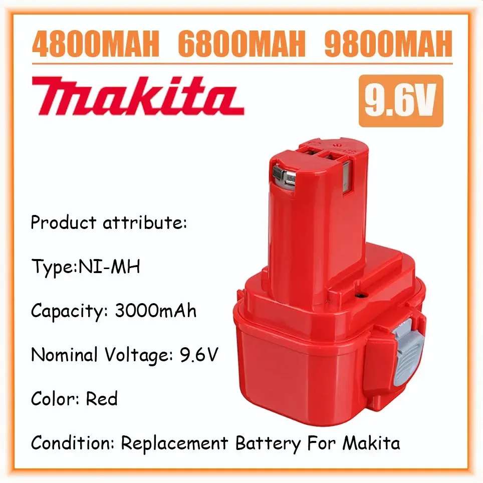 

4800MAH 9.6V 4.8Ah 9.8MAH NI-MH Power Tools Battery MAKITA 9120 9122 9133 9134 9135 9135A 6222D 6260D PA09 L70