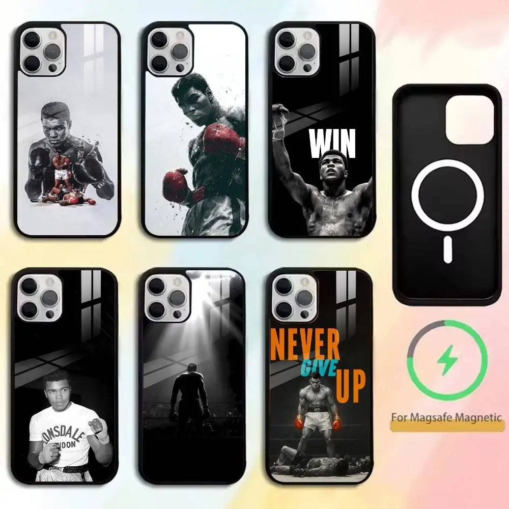 

M-Muhammad Ali-Boxing Match-Combat Phone Case For iPhone17,16,15,14,13,12,11 Plus,Pro Magnetic with Magsafe Wireless Charging
