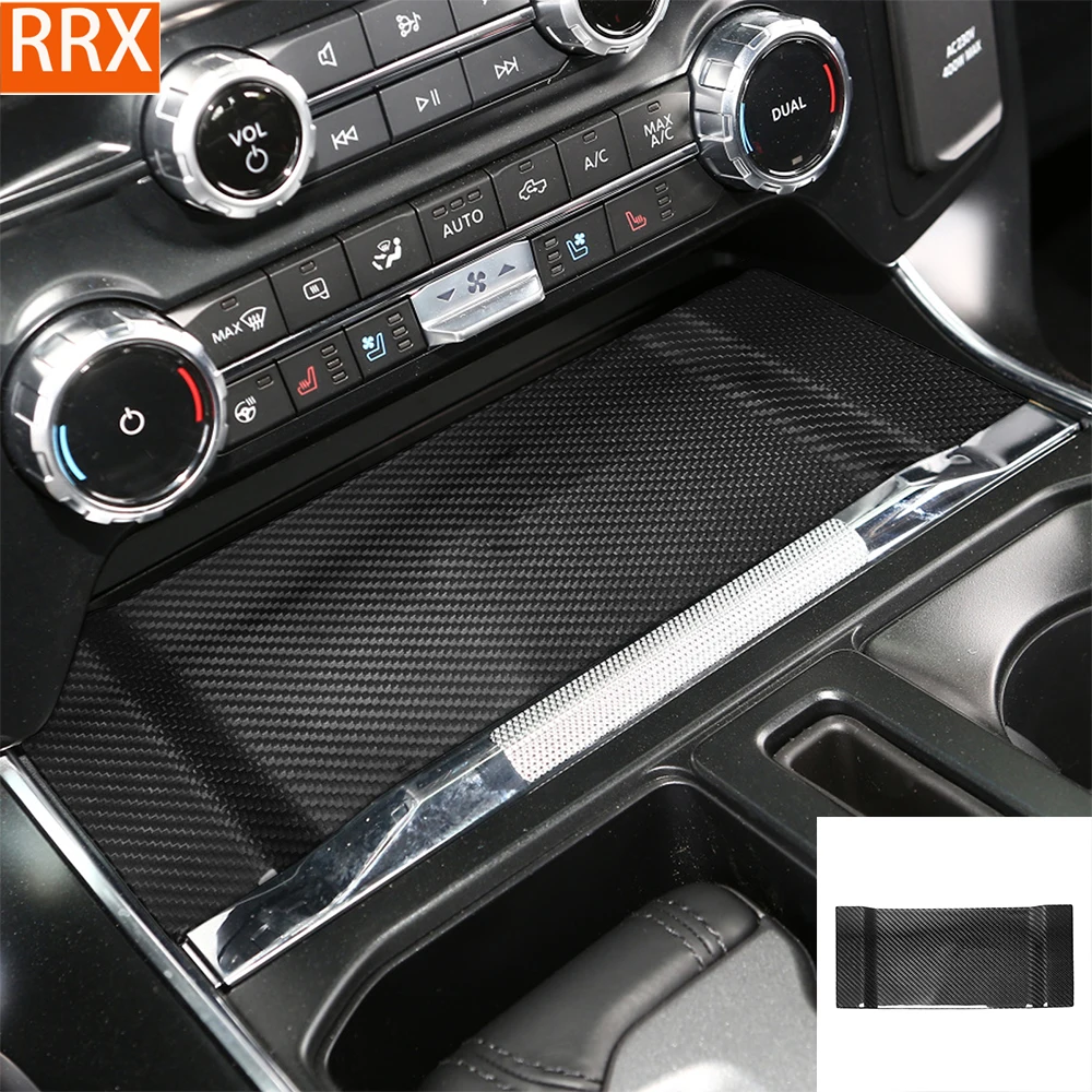 For Ford Raptor F150 2021 2022 2023 2024 Center Charger Storage Panel Cover Real Dry Carbon Hardware Car Interior Accessories