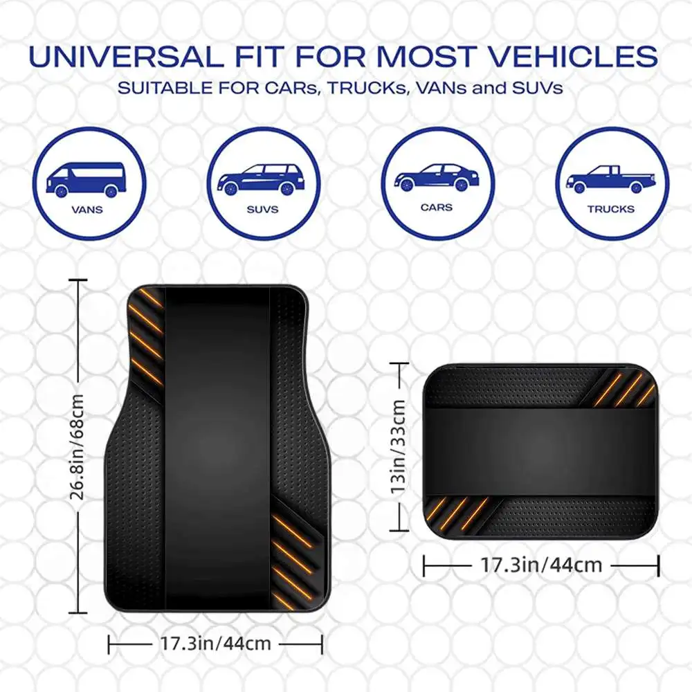 2pcs/4pcs Cool Printed Car Mats - Durable Floor Liners, Safe And Practical, Ideal Gift Choice, Long-Lasting, Suitable For Trucks