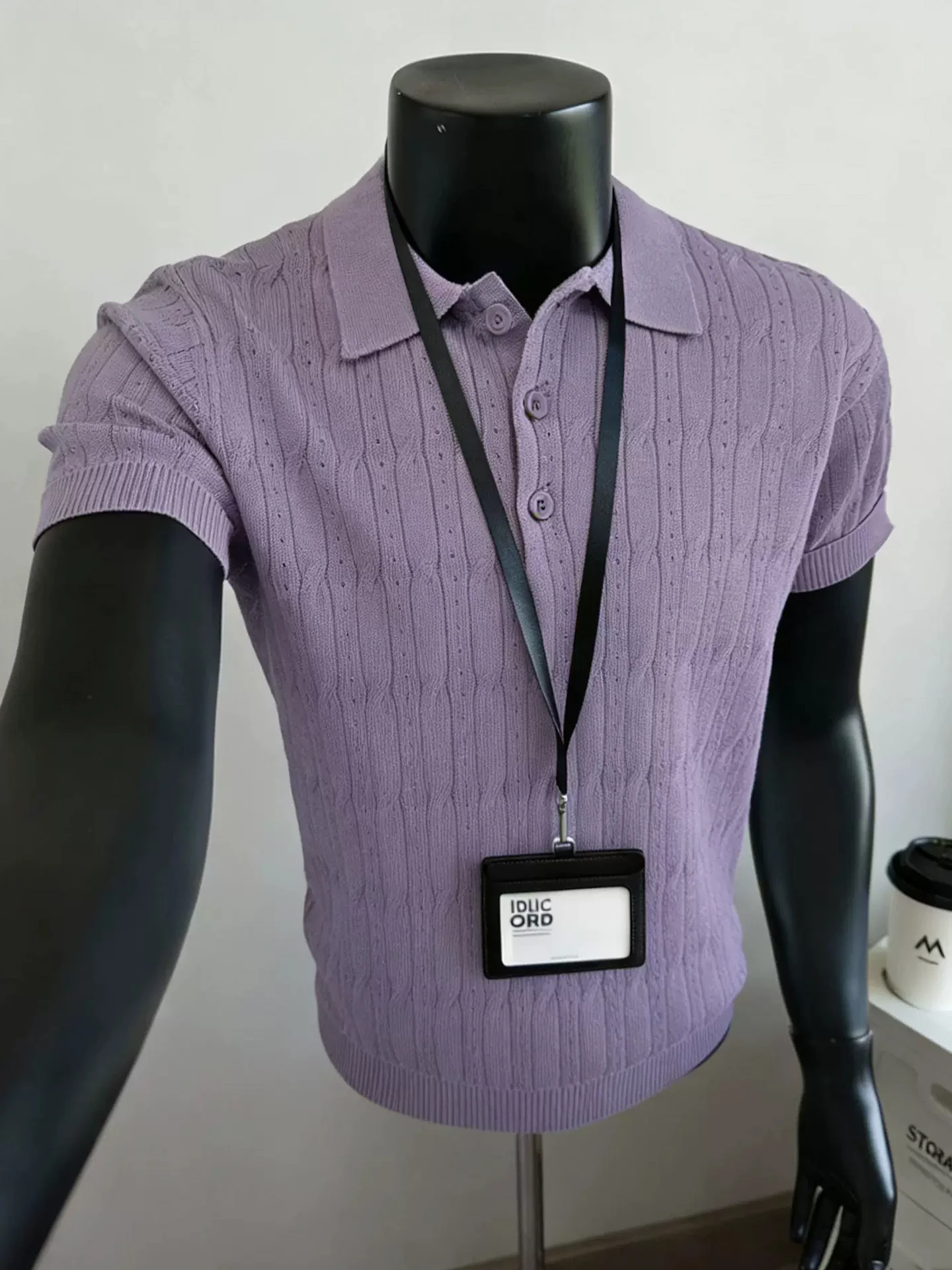 

Cooling Short Sleeve Shirt Men's Style Summer Retro Coin Wind Turn Collar T-Shirt Heavyweight Handsome Style High-End Ha...