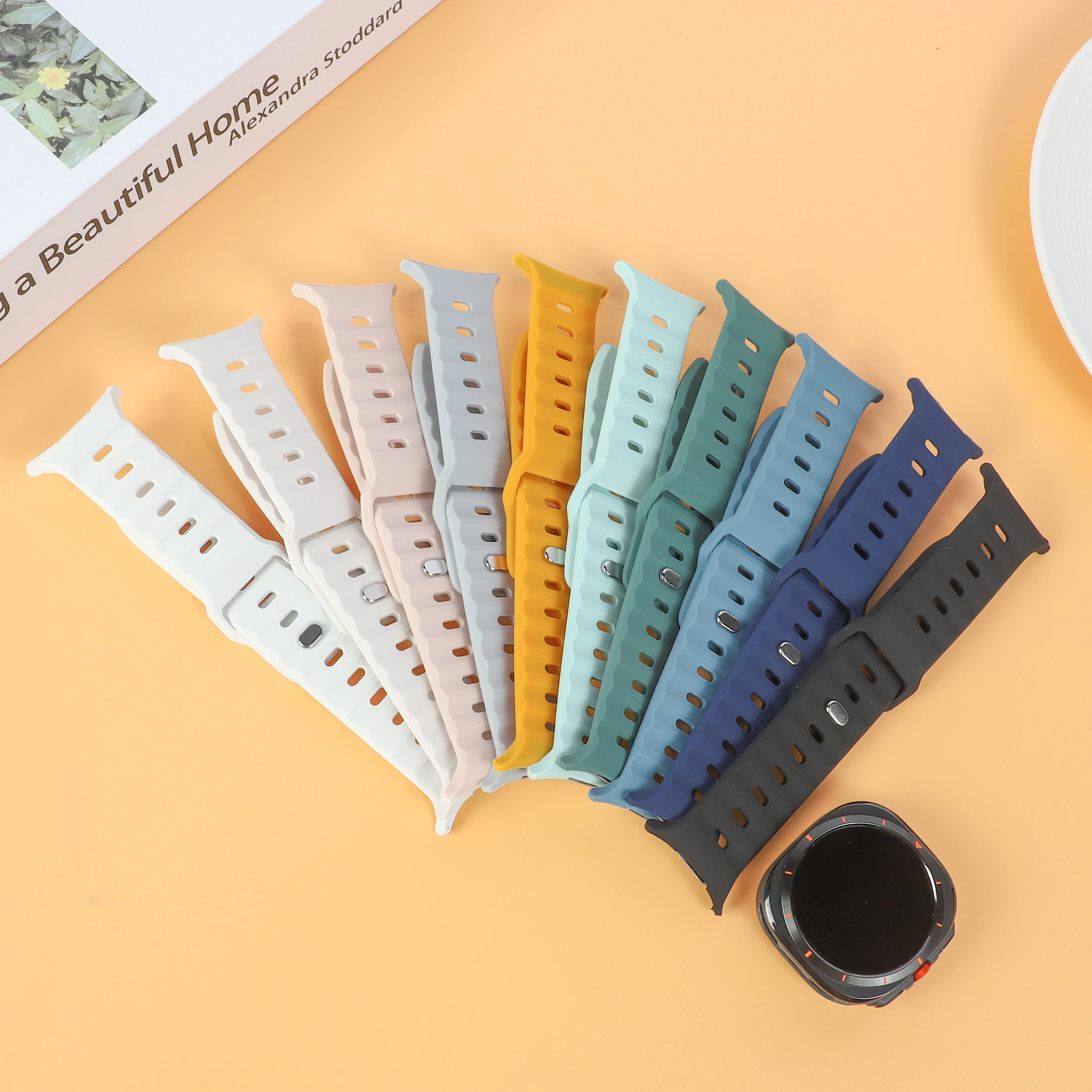 حزام سيليكون لساعة سامسونج جالاكسي الترا 47 ملم إكسسوارات حزام المعصم سوار كوريا الرياضي أساور جالاكسي ساعة الترا باند #5