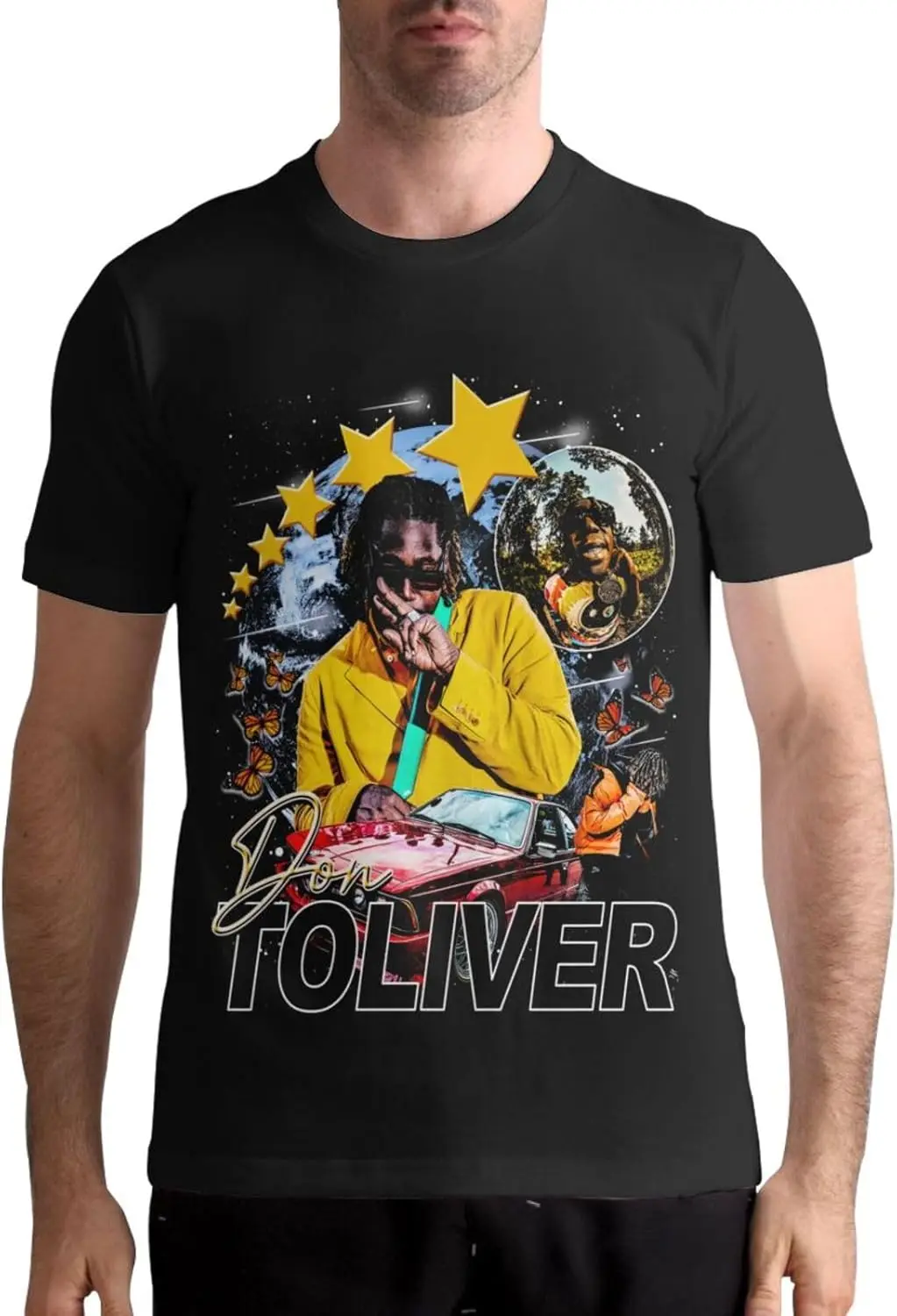 ROCK BAND Shirt Don Musics Toliver Mens Short Sleeves Summer Round Neck Tops Tee Hip Hop Cotton T-Shirts