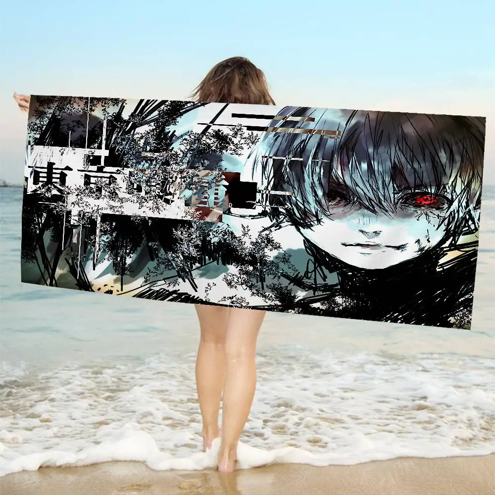Tokyo Ghoul Anime Big Microfiber Beach Towels Quick Dry Towel Sand Beach Towels Pool Towel for Travel Swim Pool Yoga