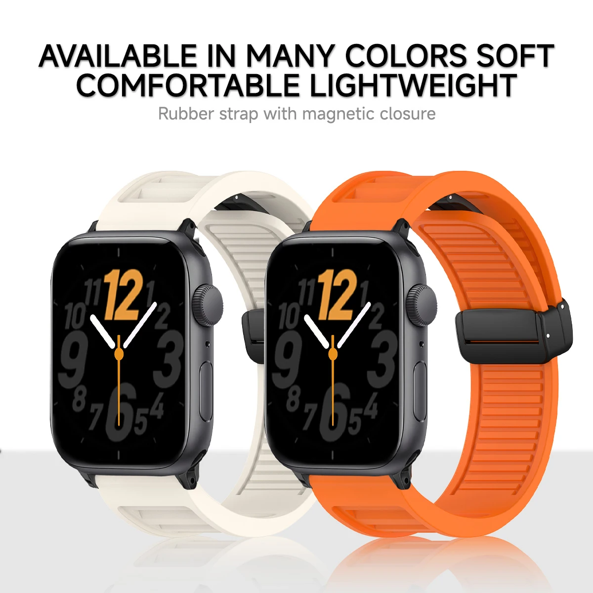 Silicone Shutters Strap for Apple Watch Magnetic Clasp Band Ultra 2 49mm 46/45/44/41/40/38 Bracelet IWatch Series 10 9 8 7 5 8 6