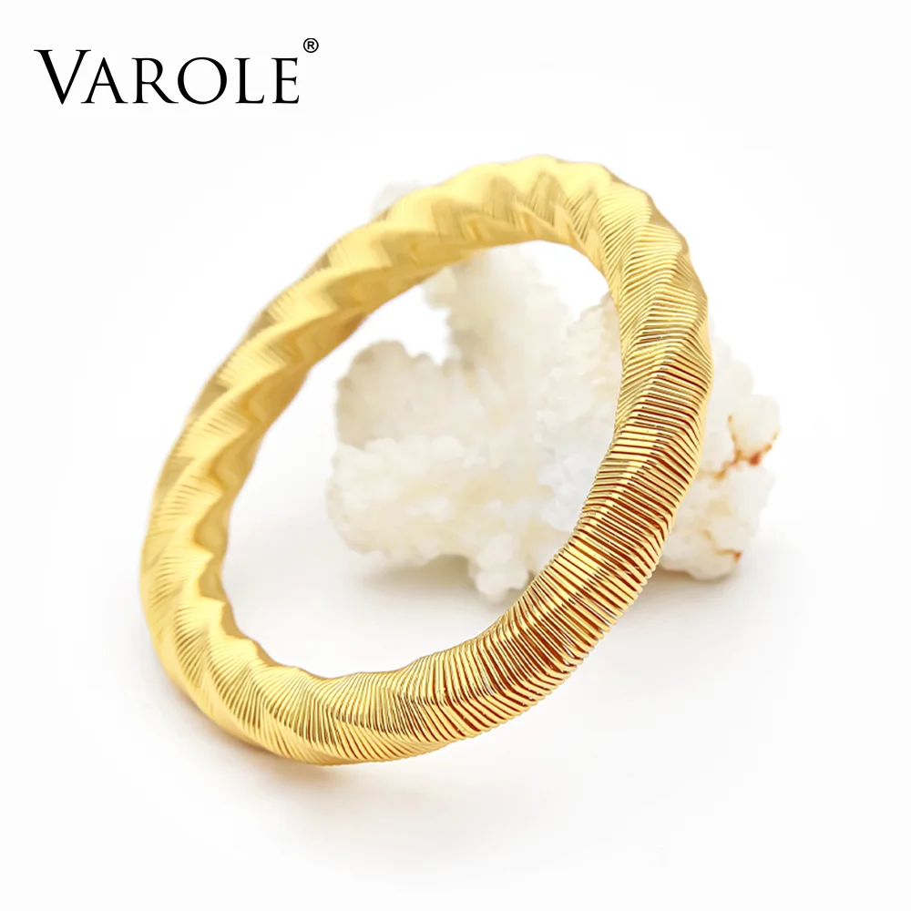 VAROLE Twisted Spring Mesh Stretch Bracelet Women Stainless Steel Non Tarnish Elastic Pulsera Bracciale  Fashion Jewelry