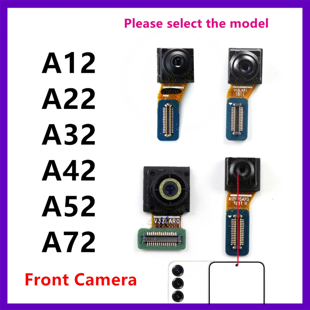 Front Camera For Samsung Galaxy A12 A32 A42 A72 A52 A32 4G 5G (wide) Backside Selfie Frontal Facing Camera Module Flex Spare