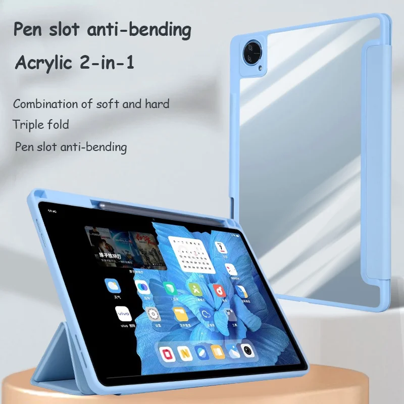 

For VIVO Pad3 Pro 13 inch 2024 Pad2 iQOO Pad 12.1 inch Air 11.5 Pad 11 inch With Pencil Holder Cover