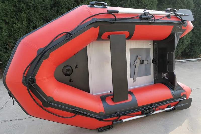 Sa360 Red Rescue Inflatable Fishing Rubber Boat With Outboard Motor