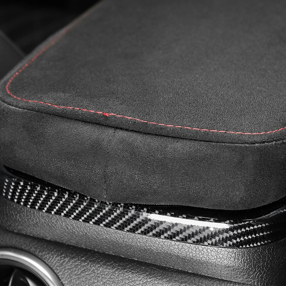 Passende Auto-Mittelkonsolen-Armlehnenbox Schwarze Velours-Schutzhülle für Kia Stinger 2018-2023 Innenraum-Zubehör LHD RHD – Detail 7