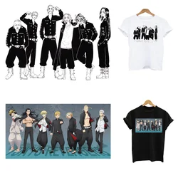 2Pcs/Lot Anime Tokyo Revengers Heat Thermal Transfer Thermoadhesive Patches Iron On Stickers For Clothing Ironing Application