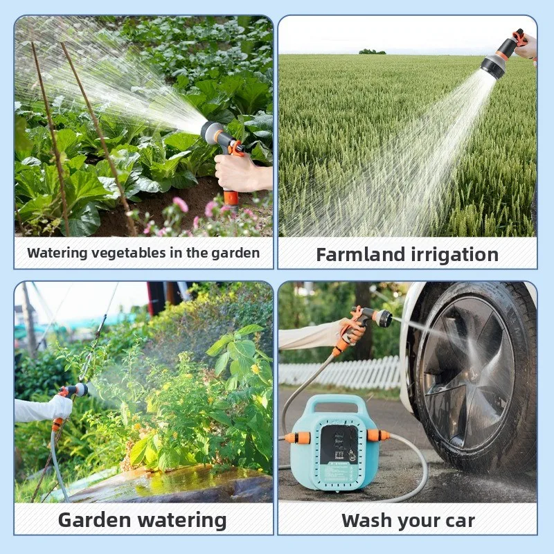 Large flow watering, watering and irrigation, car wash intelligent watering pump, rechargeable portable pump