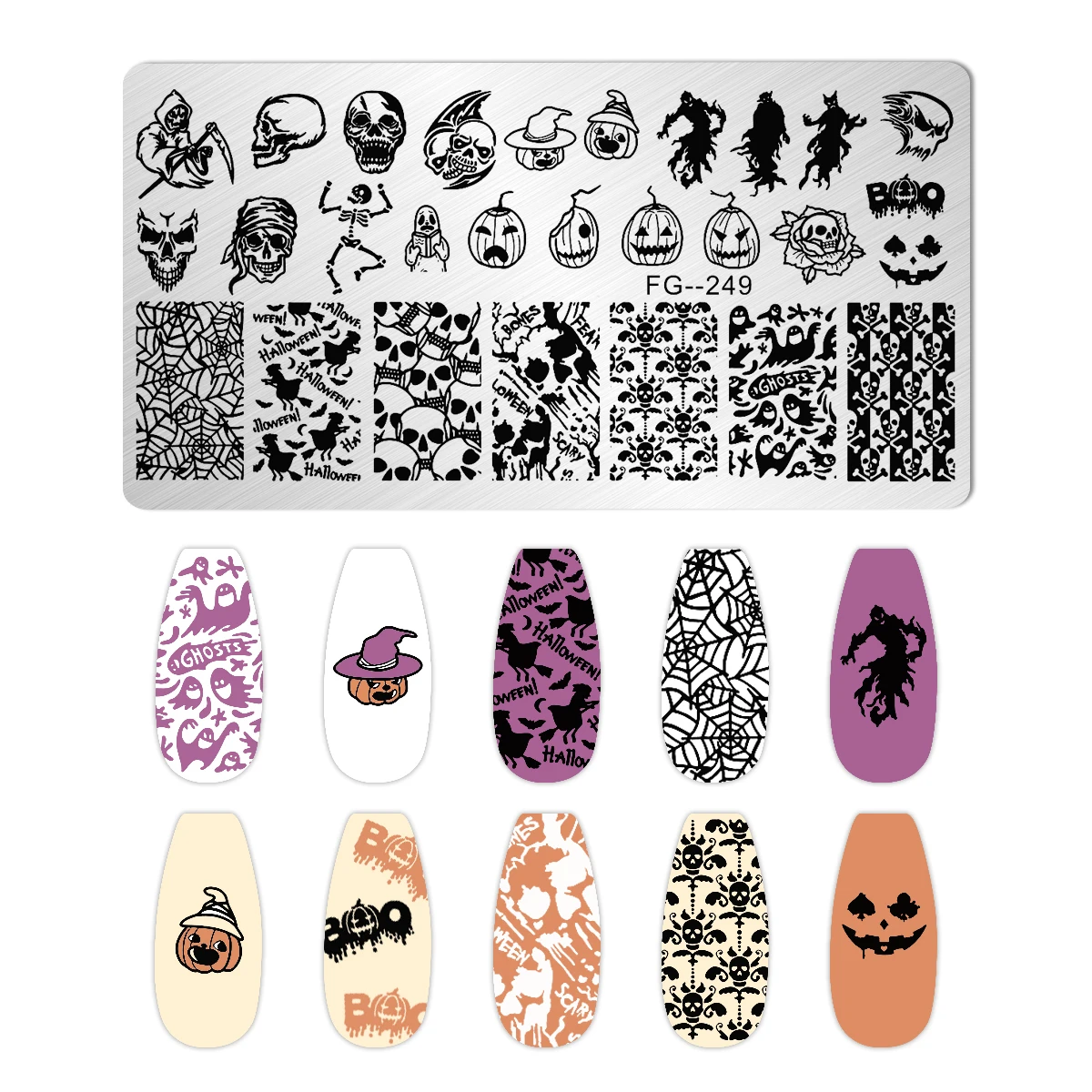 Easter Halloween Nail Stamping Plates Pumpkin /Skull /Flowers /Star Stainless Steel Printing Stencil Reusable Nail Steel Plate